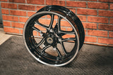 18x5.5" BLACK DOUBLE CUT RETRO 4 (2014-2023 HD Touring)