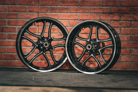 19x3.0" / 18x5.5 BLACK DOUBLE CUT RETRO 4 PAIR (2014-2023 HD TOURING)