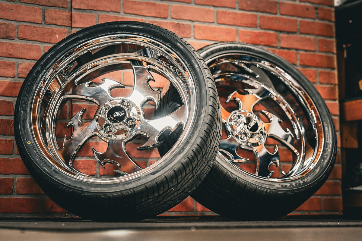 20x7" CHROME TRIBAL TRIKE SET (FOR 2010-2025 HD TRIKES ONLY).