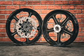 19x3.0" / 18x3.5 BLACK DOUBLE CUT RETRO 14 PAIR (2002-2007 HD TOURING)