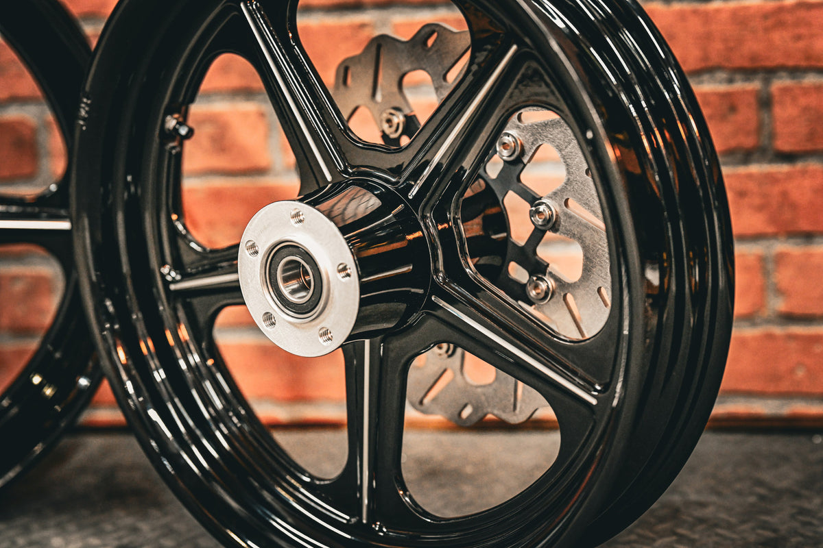 19x3.0" / 18x3.5 BLACK DOUBLE CUT RETRO 14 PAIR (2002-2007 HD TOURING)