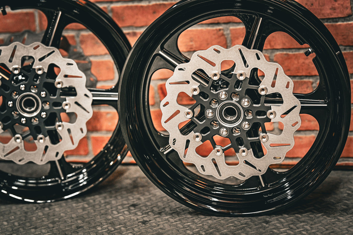 19x3.0" / 18x3.5 BLACK DOUBLE CUT RETRO 14 PAIR (2002-2007 HD TOURING)