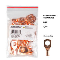 Install Bay Copper Uninsulated Ring Terminal 8 Gauge 3/8 inch - CUR838