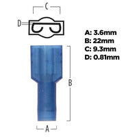Install Bay 3M™ Blue Nylon Fem Quick Disconnect 16-14 AWG .250 InsulGrip - 3MBNFD250FG