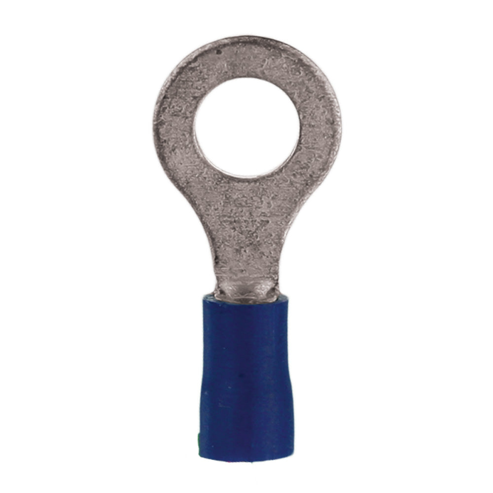 Install Bay Blue Vinyl Ring Terminal 16-14 Gauge 1/4 inch - 100 Pack - BVRT14
