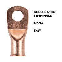 Install Bay Copper Uninsulated Ring Terminal 1/0 Gauge 3/8 inch - CUR1038