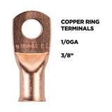 Install Bay Copper Uninsulated Ring Terminal 1/0 Gauge 3/8 inch - CUR1038