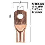 Install Bay Copper Uninsulated Ring Terminal 2/0 Gauge 5/16 inch - CUR20516