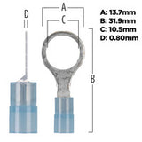 Install Bay Blue Nylon Ring Terminals 16-14 GA 3/8 inch - Package of 100 - BNRT38