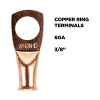 Install Bay Copper Uninsulated Ring Terminal 6 Gauge 3/8 inch - CUR638