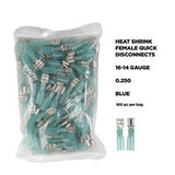 Install Bay Heat Shrink Female Blue Quick Disconnects 16-14 Gauge .250 - HSFBD