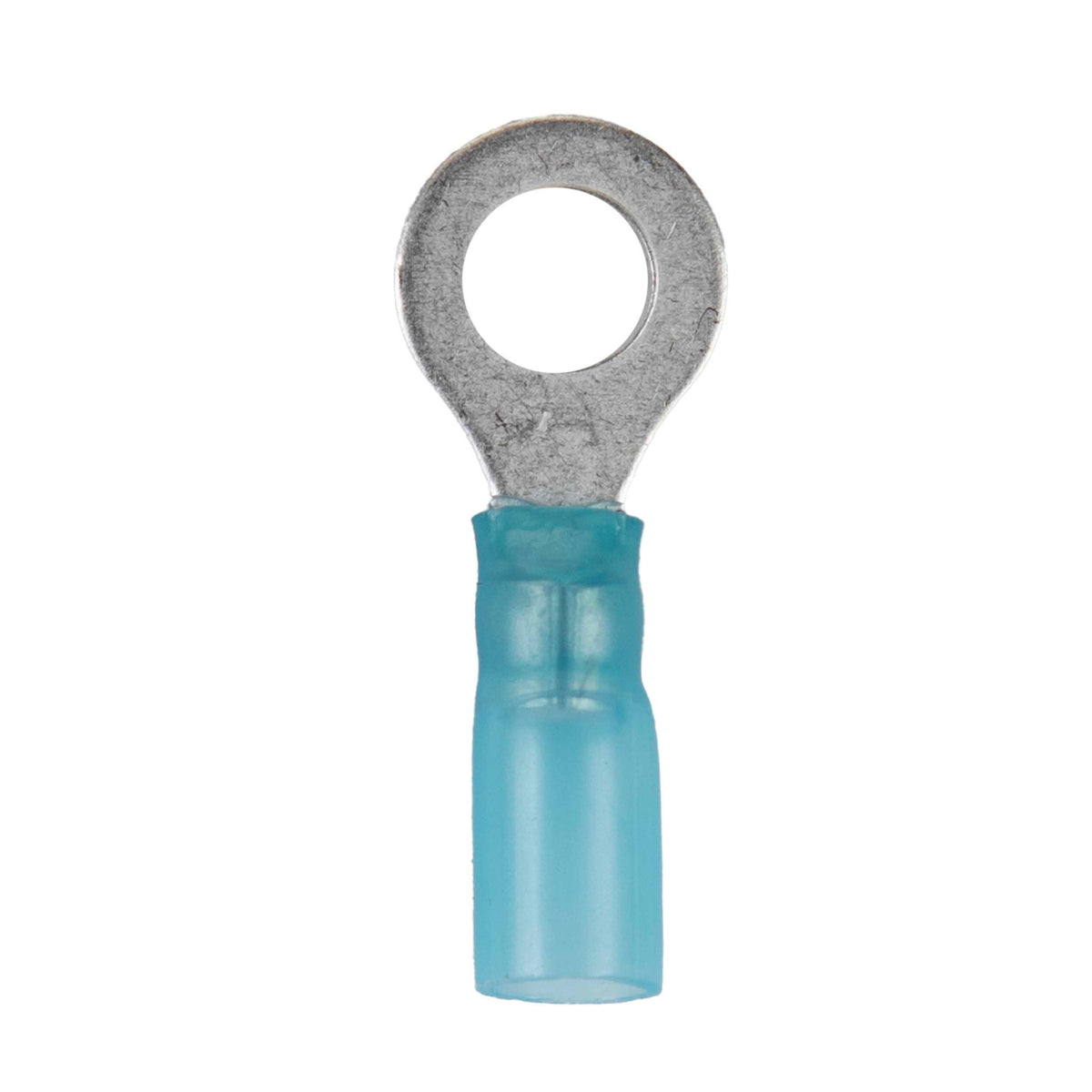 Install Bay Heat Shrink Blue Ring Terminal 16-14 Gauge 1/4 inch - HSBRT14