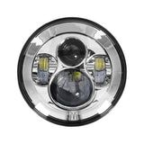 Metra Round Motorcycle Headlights with Silver Face - 7 Inch - BC-701S