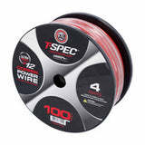 T-Spec V12 OFC Power Wire | 4 AWG | 100 ft. | Red - V12PW-4100