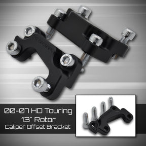 Harley Touring 2000-2007 13" rotor caliper offset bracket