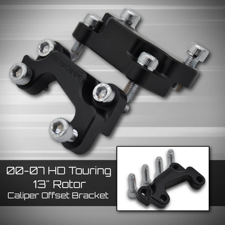 Harley Touring 2000-2007 13" rotor caliper offset bracket