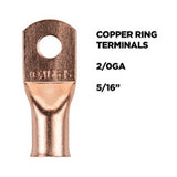 Install Bay Copper Uninsulated Ring Terminal 2/0 Gauge 5/16 inch - CUR20516