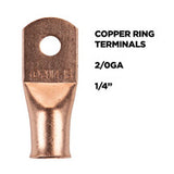 Install Bay 2/0 GA 1/4In Copper Ring - 5Pk - CUR2014