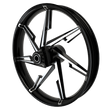 Creed Harley Softail | Dyna | Sportster Black Double Cut Wheels