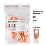Install Bay Copper Uninsulated Ring Terminal 2 Gauge 5/16 Inch - 10 Pack - CUR2516