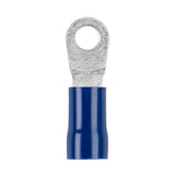 Install Bay Blue Vinyl Ring Terminal 6 Gauge 1/4 Inch - Package of 25 - BVRT614
