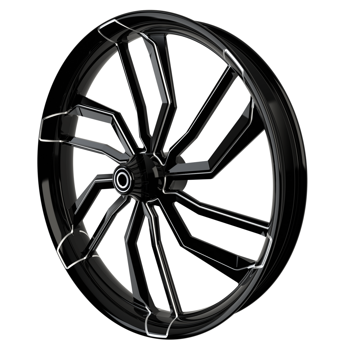 D6 Harley Touring Black Double Cut Wheels