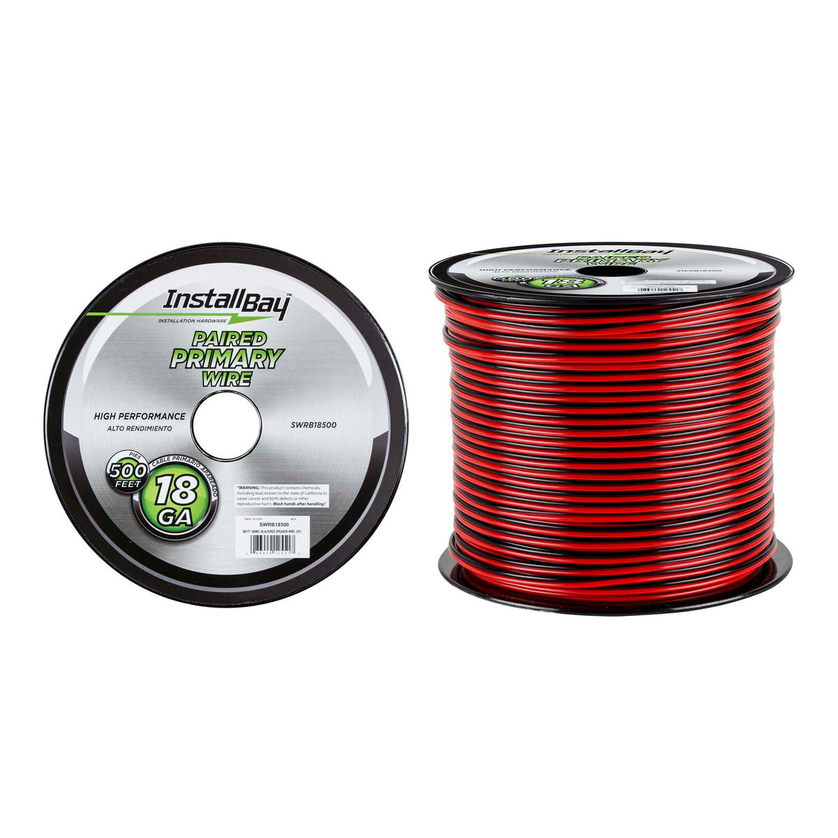 Install Bay Speaker Wire | 18GA | Copper | 500 ft. | Red/Black - SWRB18500