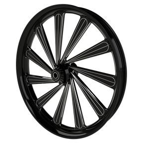 Derailed Harley Softail | Dyna | Sportster Black Double Cut Wheels