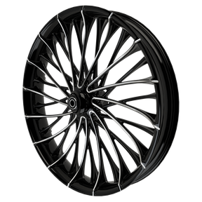 30 Inch Dirty Spoke 3D Black Double Cut Harley Wheel