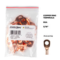 Install Bay Copper Uninsulated Ring Terminal 8 Gauge 5/16 inch - CUR8516