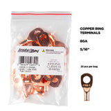 Install Bay Copper Uninsulated Ring Terminal 8 Gauge 5/16 inch - CUR8516