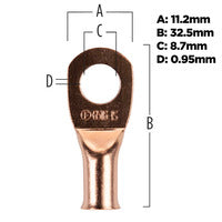 Install Bay Copper Uninsulated Ring Terminal 6 Gauge 5/16 inch - CUR6516