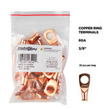 Install Bay Copper Uninsulated Ring Terminal 6 Gauge 3/8 inch - CUR638