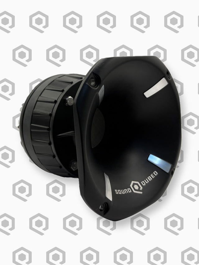 SoundQubed SQ-HDX-2HDT-8 6" Aluminum Short Horn Diffuser and 2" Titanium 2" Driver with Compression Ring