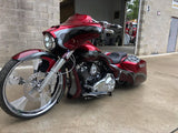 Edge matching rotor on motorcycle wheel