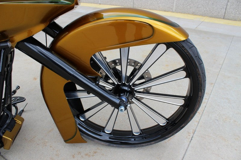 Elliptical Illusion Harley Softail | Dyna | Sportster Black Double Cut Wheels