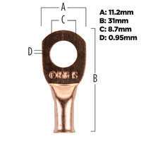 Install Bay Copper Uninsulated Ring Terminal 8 Gauge 5/16 inch - CUR8516
