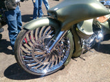 Hurricane matching rotor on motorcycle wheel
