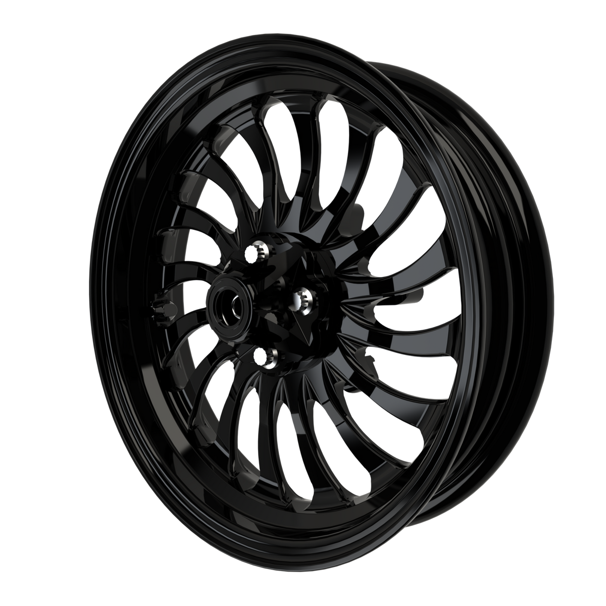 Hurricane Mini Moto Wheel Set | Honda Grom/Monkey | Kawasaki z125 in black angled