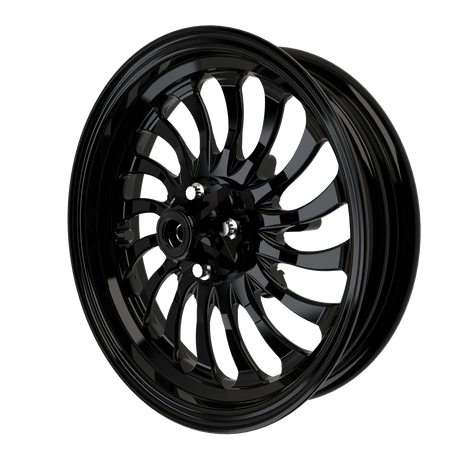 Hurricane Mini Moto Wheel Set | Honda Grom/Monkey | Kawasaki z125 in black angled