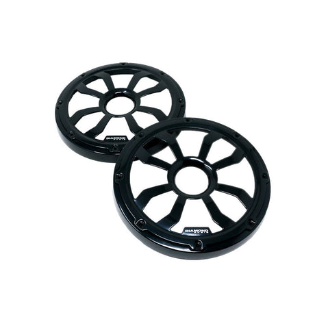 Diamond Audio 8" Flush Mount Speaker Grills - Black (Pair) - HXM8FBB
