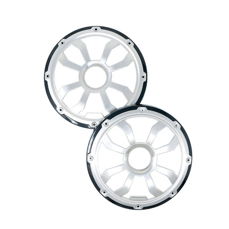 Diamond Audio 8" Elite Flush Mount Speaker Grills - Brushed Aluminum/Black (Pair) - HXM8FGB