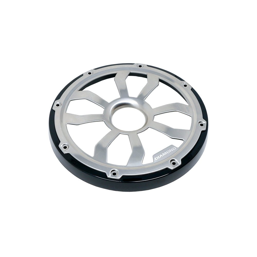 Diamond Audio 8" Elite Flush Mount Speaker Grills - Brushed Aluminum/Black (Pair) - HXM8FGB