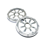 Diamond Audio 8" Elite Flush Mount Speaker Grills - Brushed Aluminum/White (Pair) - HXM8FGW