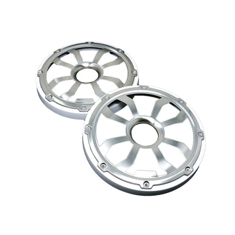 Diamond Audio 8" Elite Flush Mount Speaker Grills - Brushed Aluminum/White (Pair) - HXM8FGW