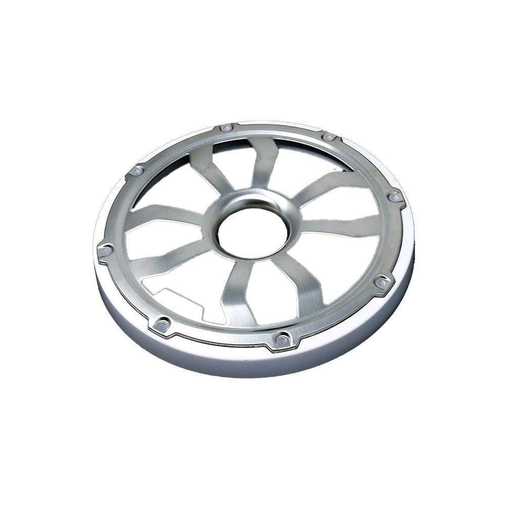Diamond Audio 8" Elite Flush Mount Speaker Grills - Brushed Aluminum/White (Pair) - HXM8FGW