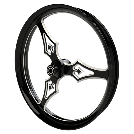 Iron Trinity Harley Softail | Dyna | Sportster Black Double Cut Wheels