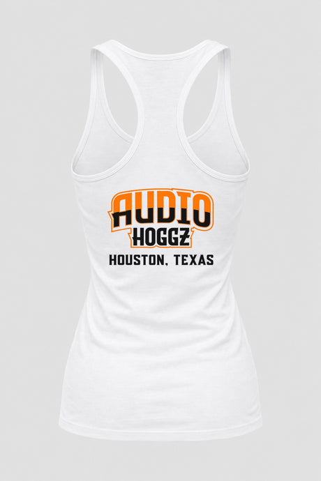 Audio Hoggz "If It's Too Loud, You're Too Old" Women's Tank Top - White - back