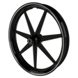 Lucky 7 Harley Softail | Dyna | Sportster Black Double Cut Wheels