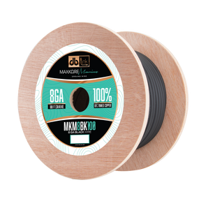 DB Link MKM8BK100 : 100' 8Ga Maxkore Marine Black, 100% OFC, TINNED Anti-Corrosive Wire Roll